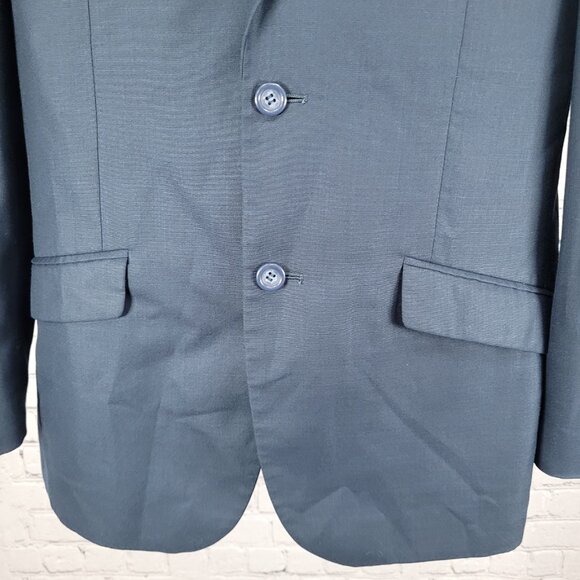 Figlio Lontano Navy 2 Button Single Vented Notch Blazer Sport Coat Size 40R - Picture 8 of 15